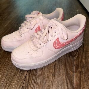 Nike Air Force 1- Pink Paisley Sneakers- 8.5